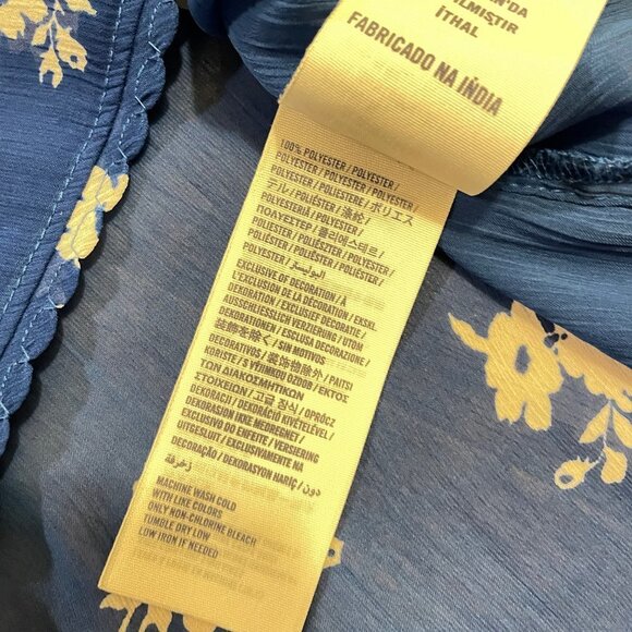 Abercrombie Blue Floral Blouse - XL Youth - Picture 7 of 9